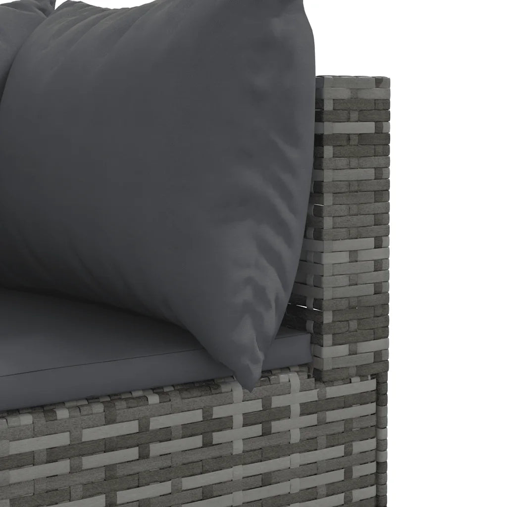 Set Divani da Giardino 5 pz con Cuscini in Polyrattan Grigio 3308058