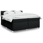 Giroletto a Molle con Materasso Nero 200x200 cm in Tessuto 3288304