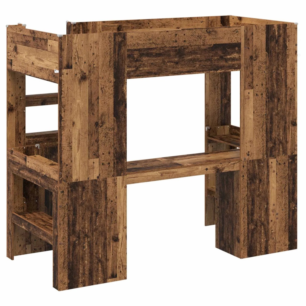 Struttura letto a castello con scrivania Legno vecchio 3410449