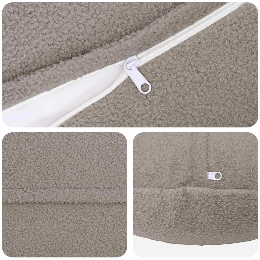 Federa 2 pcs HEERLEN Grigio Chiaro Ø 40 cm Bouclé 922293
