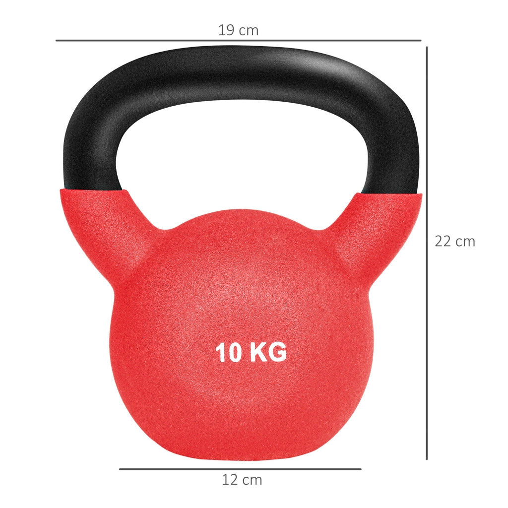 Kettlebell 10 kg ¨C Minimal ¨C 19x12x22cm rosso e nero