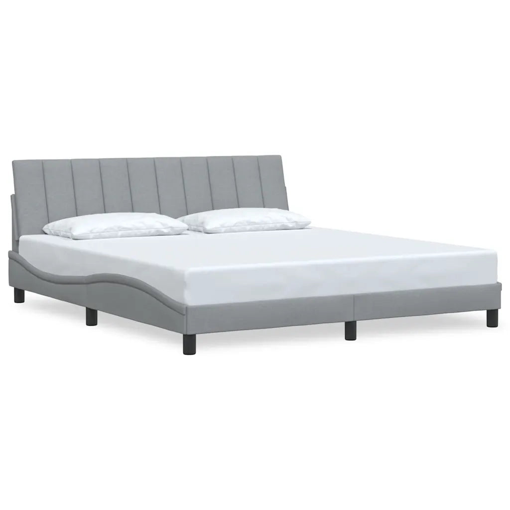 Letto matrimoniale | Letto per adulti | Giroletto senza Materasso Hanko Grigio Chiaro 180x200 cm Tessuto