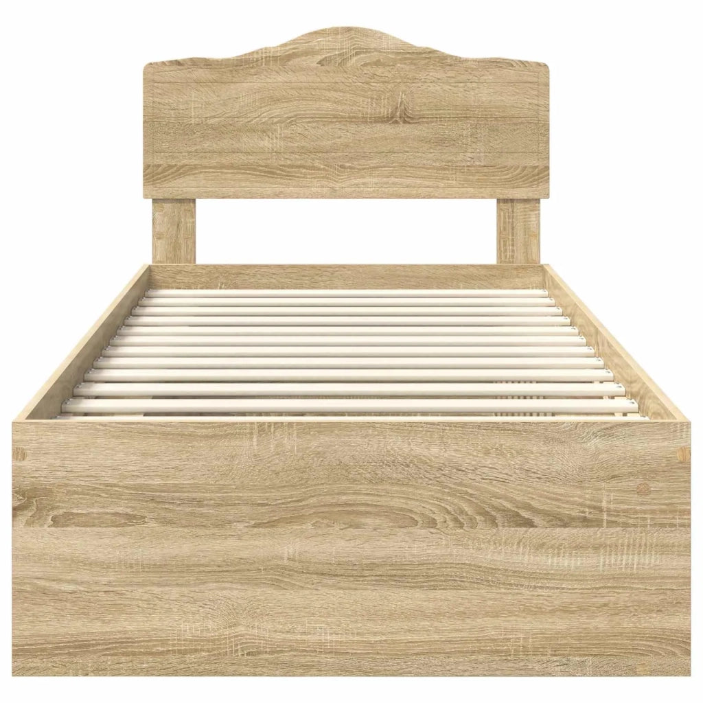 Struttura del letto-Giroletto Rovere Sonoma 90 x 200 cm Pino massello 154804