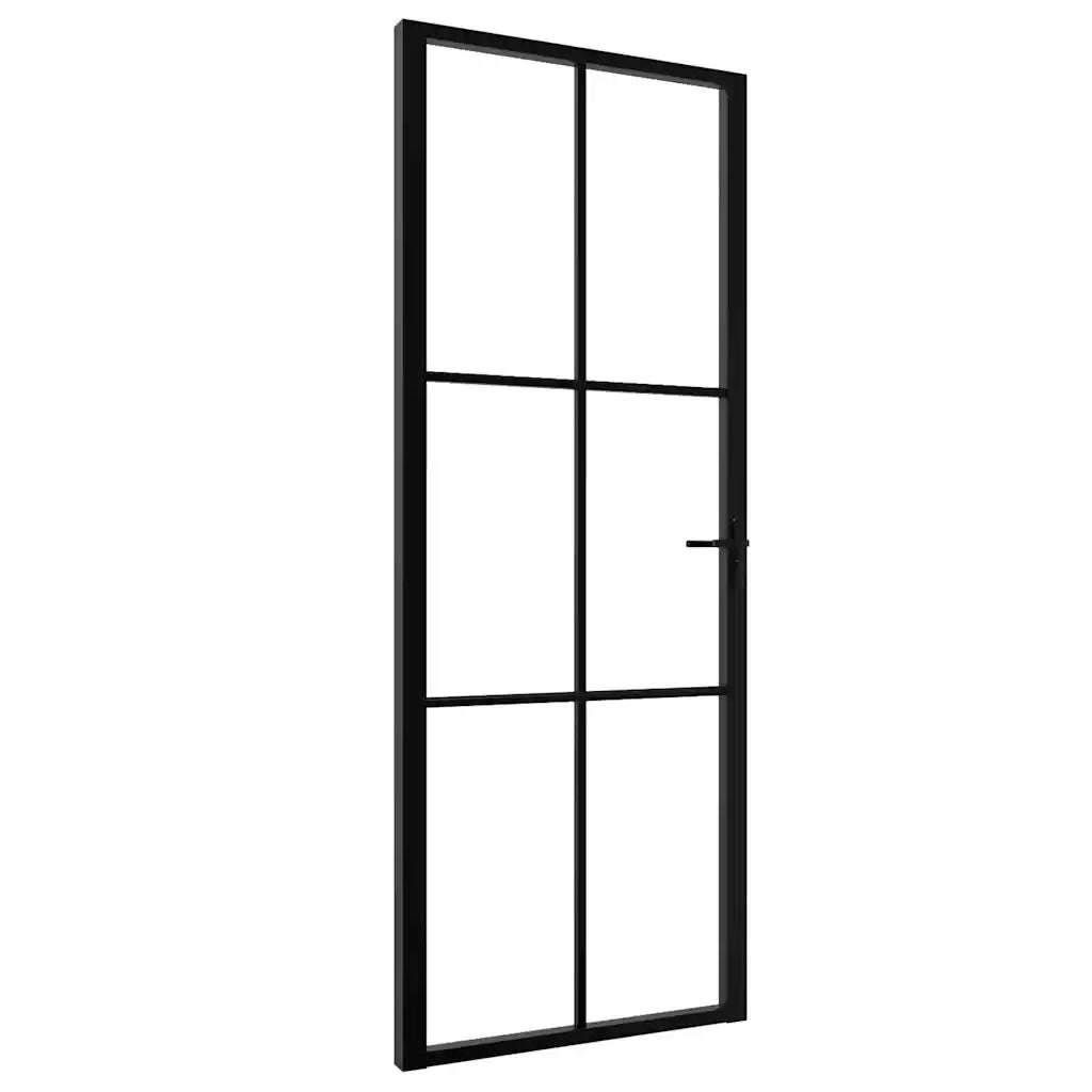 Porta da Interno ESG Vetro e Alluminio 76x201,5 cm Neracod mxl 79428