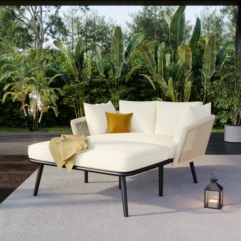 Divano da Giardino con Cuscini ¨C MINIMAL ¨C Beige, Set Lounge Esterno