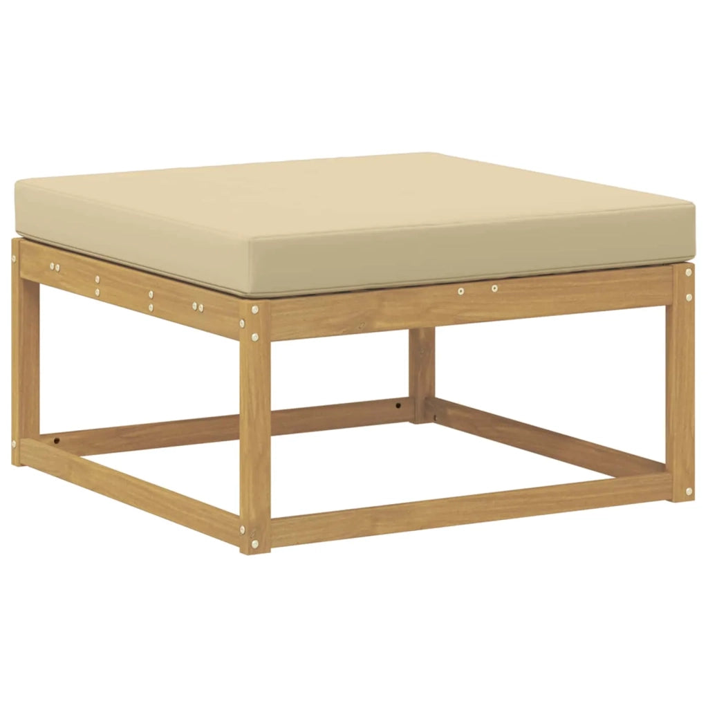 Set di divani da esterno 4 pz Bianco e Beige Poliestere 3386267