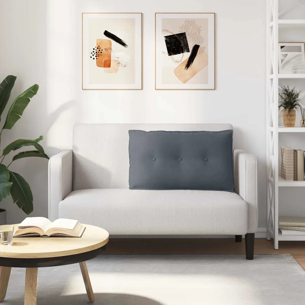 Cuscino per Schiena Grigio scuro 80 x 50 cm Tessuto in Cords 42014719
