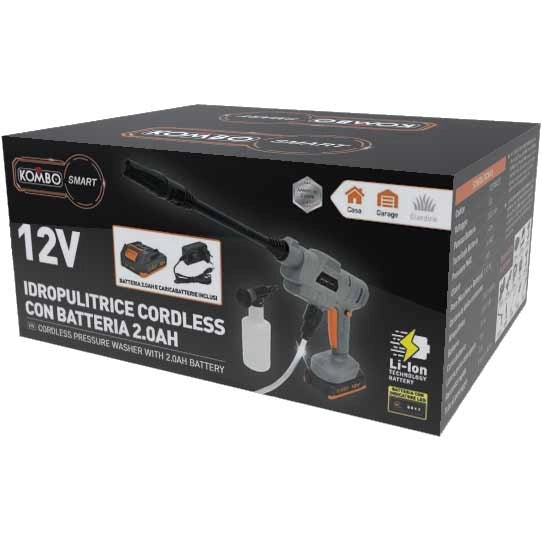 Kit Idropulitrice Portatile Kombo Smart 12V 2.0Ah – Pulizia Potente Ovunque Vuoi