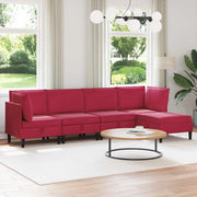 Set di mobili per il soggiorno 5 pcs Rosso Vino Velluto 3413751