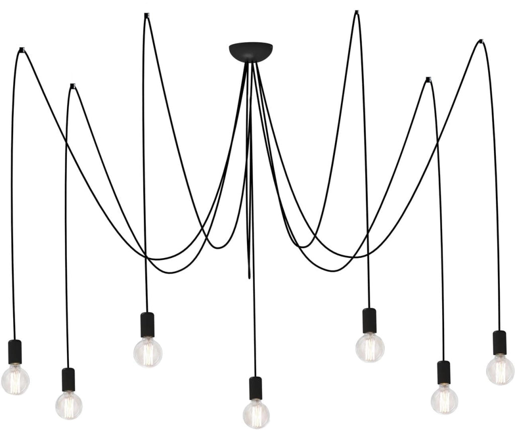 Lampadario a sospensione Nowodvorski Spider nero 7xE27