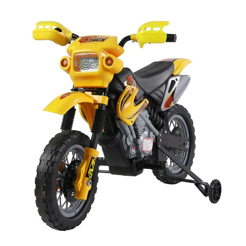 MOTO DA CROSS ELETTRICA PER BAMBINI CON ROTELLE GIALLO
