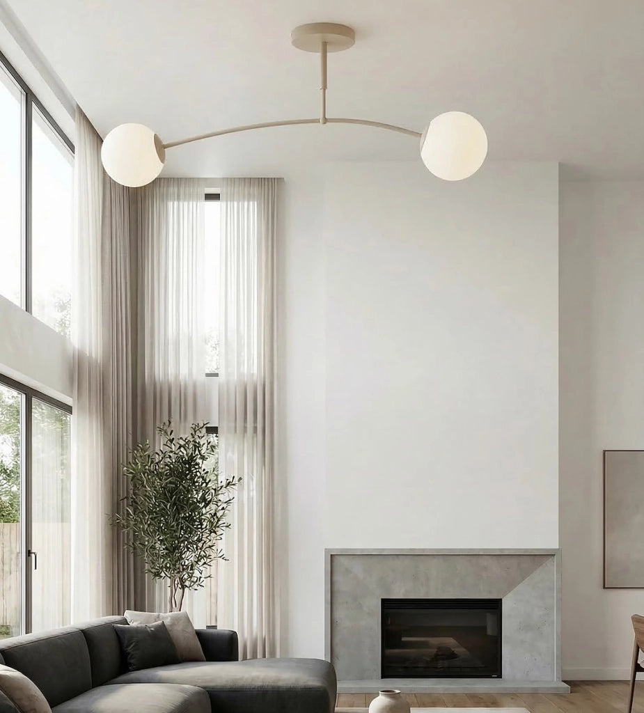 Lampada da soffitto PREGOS 2xE14 beige bianca Emibig