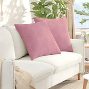 Cuscini da Divano 2 pz-Set di 2 Cuscini per Sofa Rosa 80 x 80 cm Tessuto in Cords