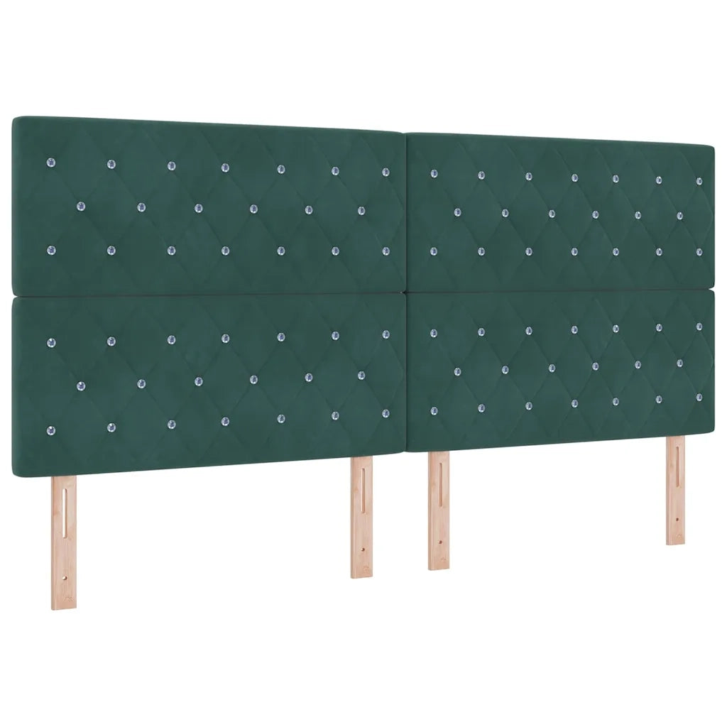 Testiera LED con strisce LED Verde Scuro 200 cm Velluto 3338381