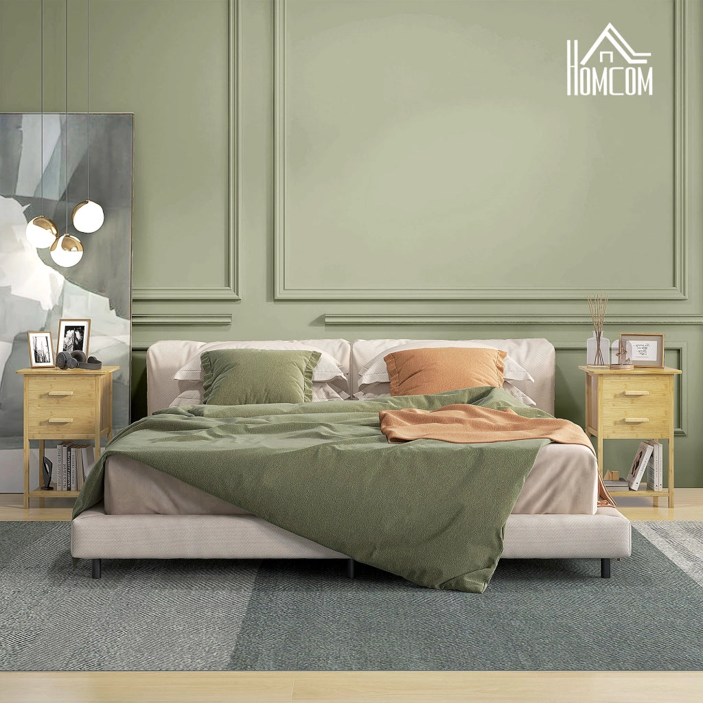 Comodini con 2 Cassetti e Ripiano ¨C Minimal ¨C Legno 40x34x60 cm