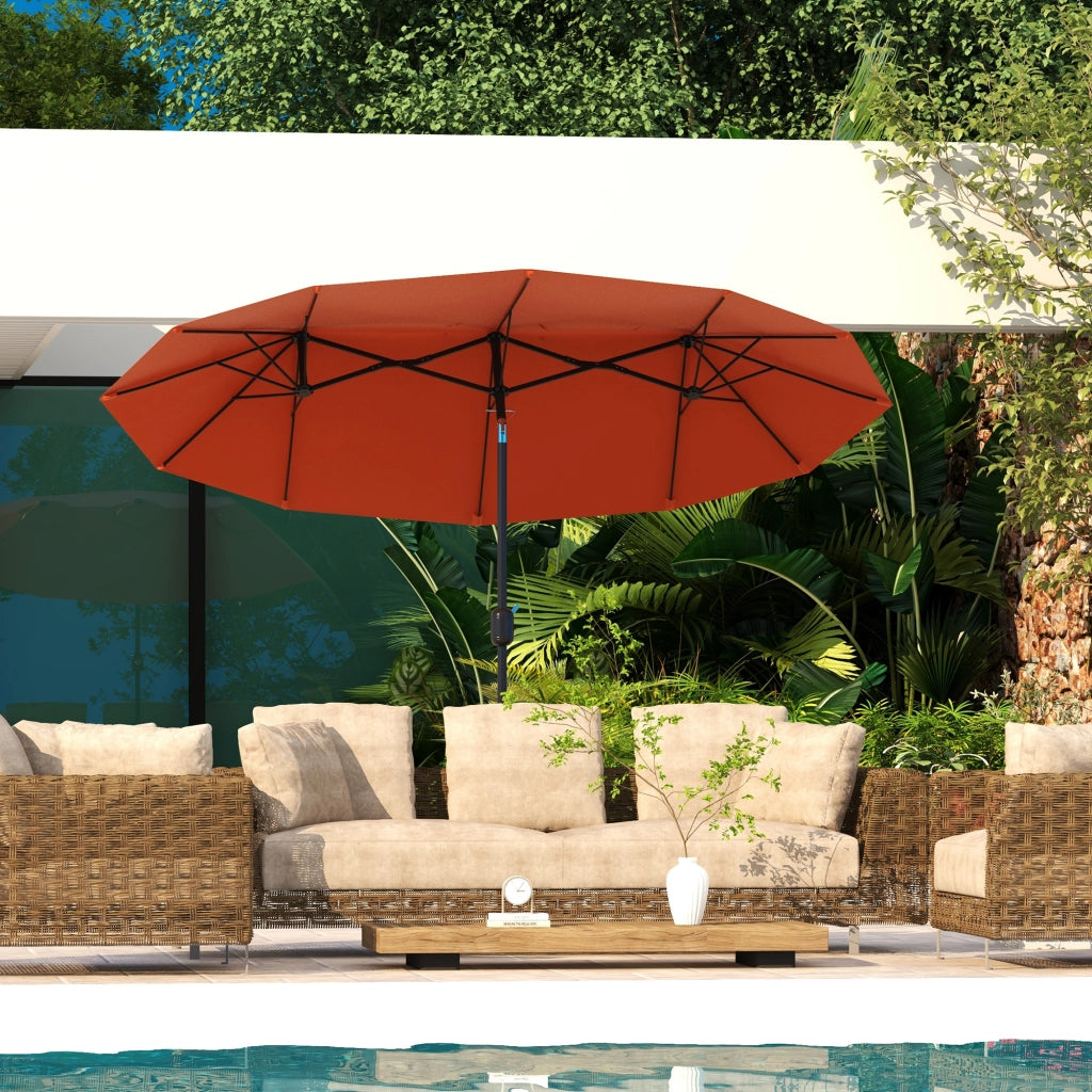 Ombrellone da Giardino ¨C Minimal ¨C Rosso 295x152x222 cm
