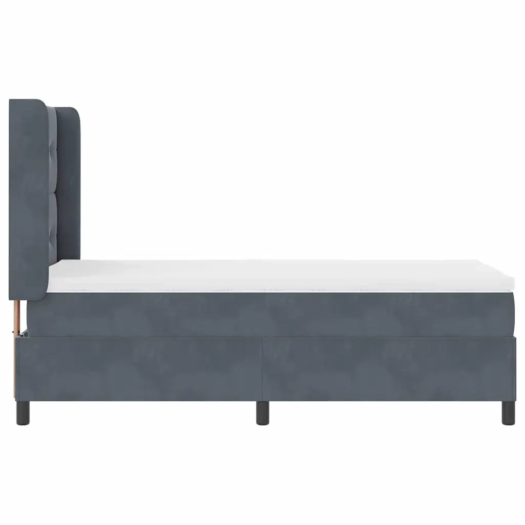 Letto a molle con strisce LED Grigio scuro 90 x 190 cm Velluto 3343845