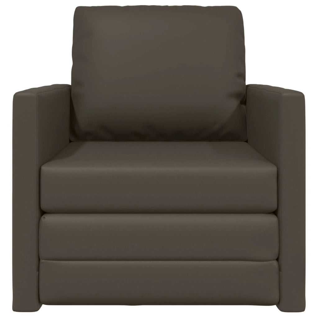 Divano letto | Sof¨¤ letto | Letto singolo 60cm Grigio Pelle Artificiale
