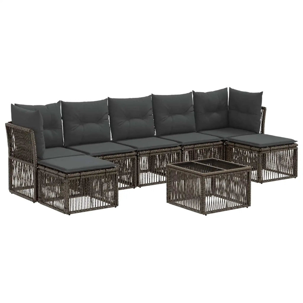 Set Divano da Giardino 8 pcs Grigio polyrattan 3434312