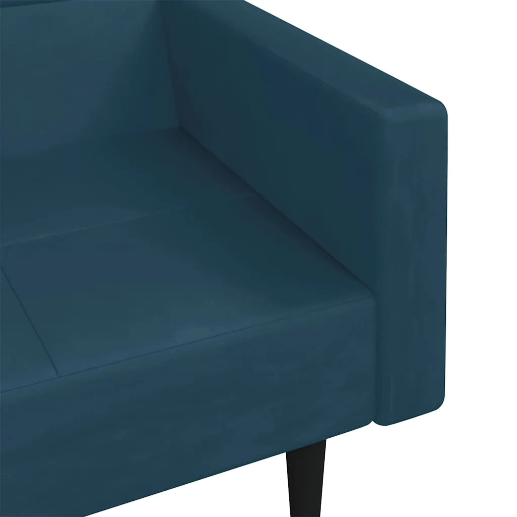 Divano letto | Sof¨¤ letto | Letto singolo a 2 Posti con 2 Cuscini Blu in Velluto