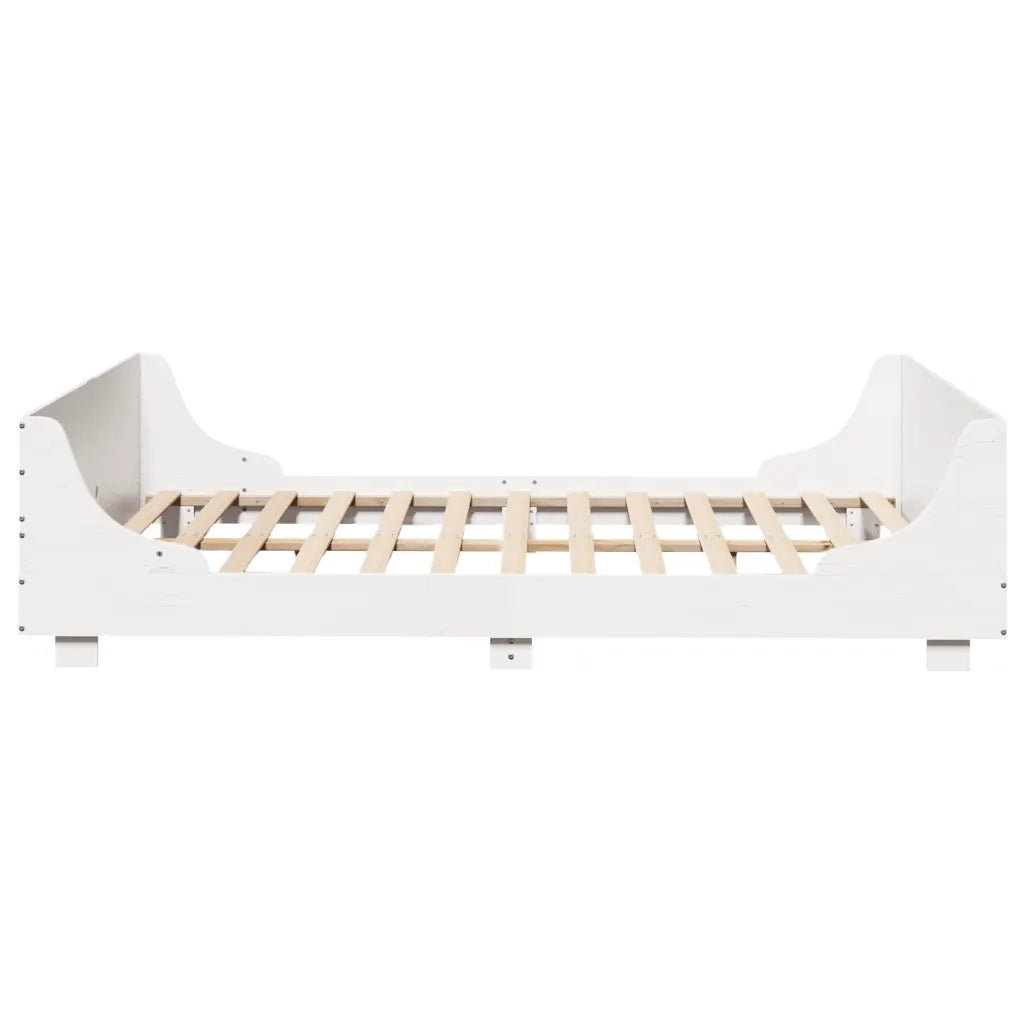 Letto senza Materasso-Struttura Letto Bianco 135x190 cm Legno Massello di Pino 669988