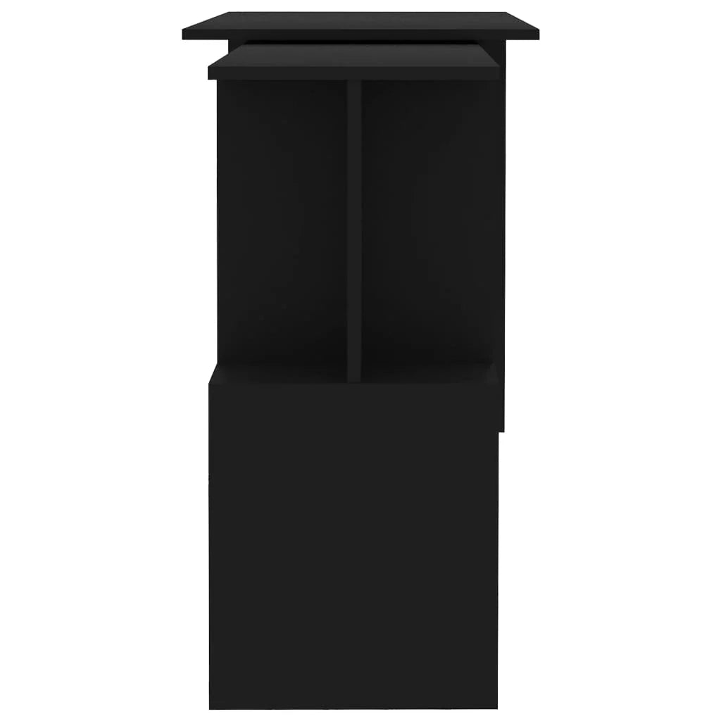 Scrivania tavolo postazione di lavoro mobile per computer scrivania angolare 200 x 50 x 76 cm legno ingegnerizzato nero 02_0023692