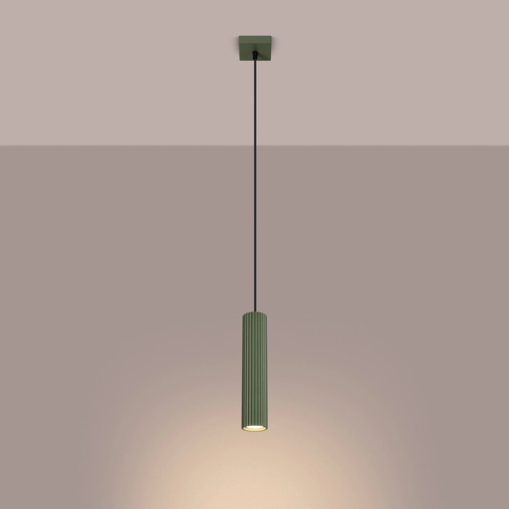Lampada a sospensione KARBON 1 verde oliva