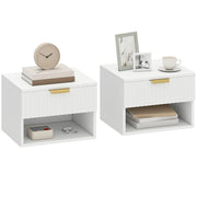 Comodini sospesi ¨C Minimal ¨C 2 pezzi, bianco, 40x34x29cm
