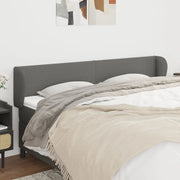 Testiera ad Orecchio-Testata con Orecchie Grigio Scuro 183x23x78/88 cm in Tessuto 771046