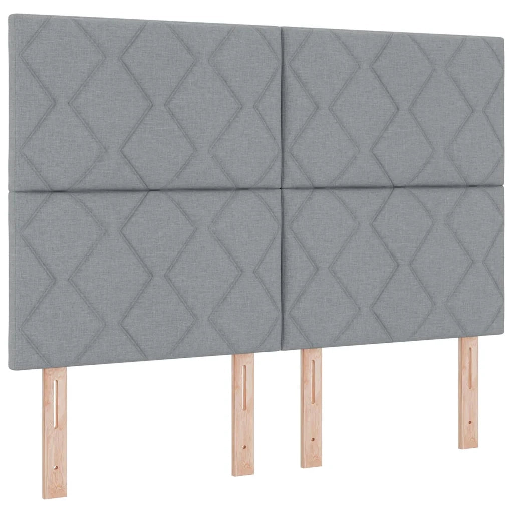 Letto a Sorgente LED Grigio chiaro 140 x 200 cm Tessuto 3343567