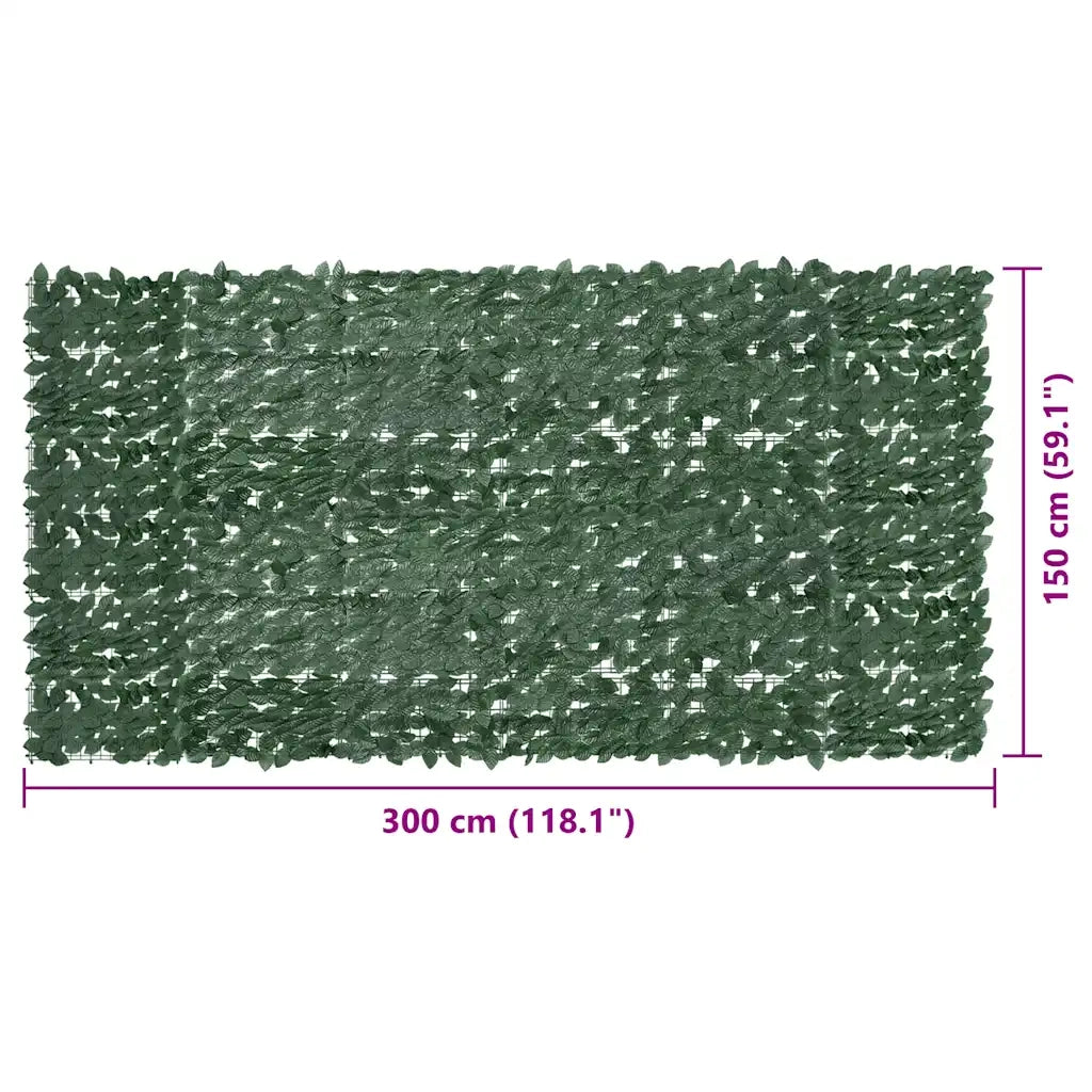 Schermo da balcone | Paravento da Balcone con Foglie Verde Scuro 300x150 cm