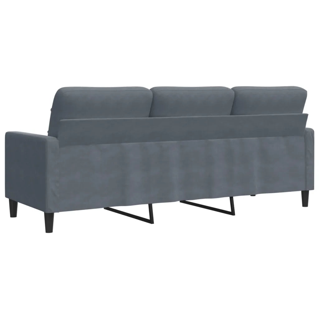 Divano a 3 Posti-Sofa 3 Posti Grigio Scuro 180 cm in Velluto 762257