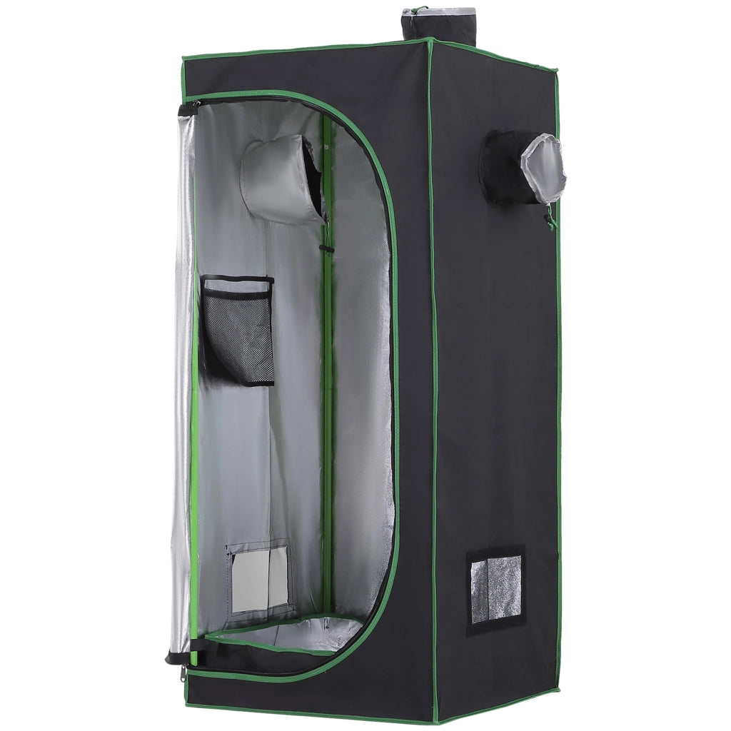 Tenda Idroponica 60x60x140cm ¨C Xylo ¨C Oxford 600D Nero con Prese d'Aria Regolabili