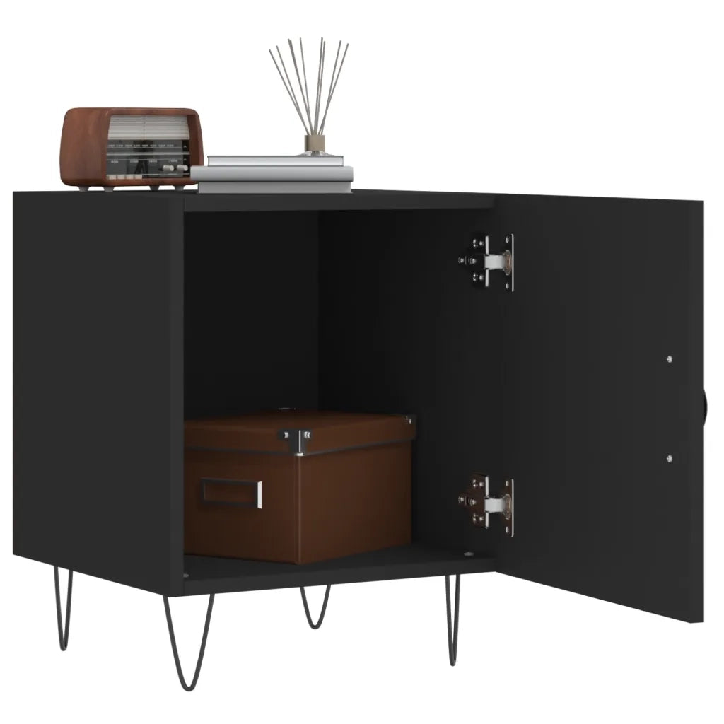 Comodino Nero 40x40x50 cm in Legno Multistrato 827550