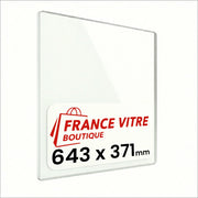 643 x 371 x 4 mm - Vetro per stufa a legna - vetro camino di ricambio - vetro per caminetto resistente al fuoco - France Vitre