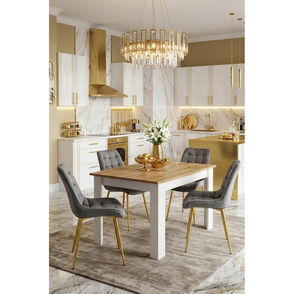 Sedia Bera in Velluto Grigio Antracite con Gambe Oro
