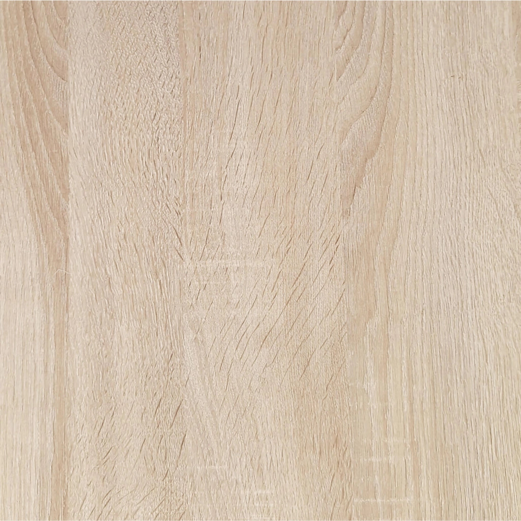 Tavolo da pranzo rotondo ZEN, 90x90x77cm, per 4 persone, colore Rovere, Gambe in metallo laccato bianco opaco RF1144
