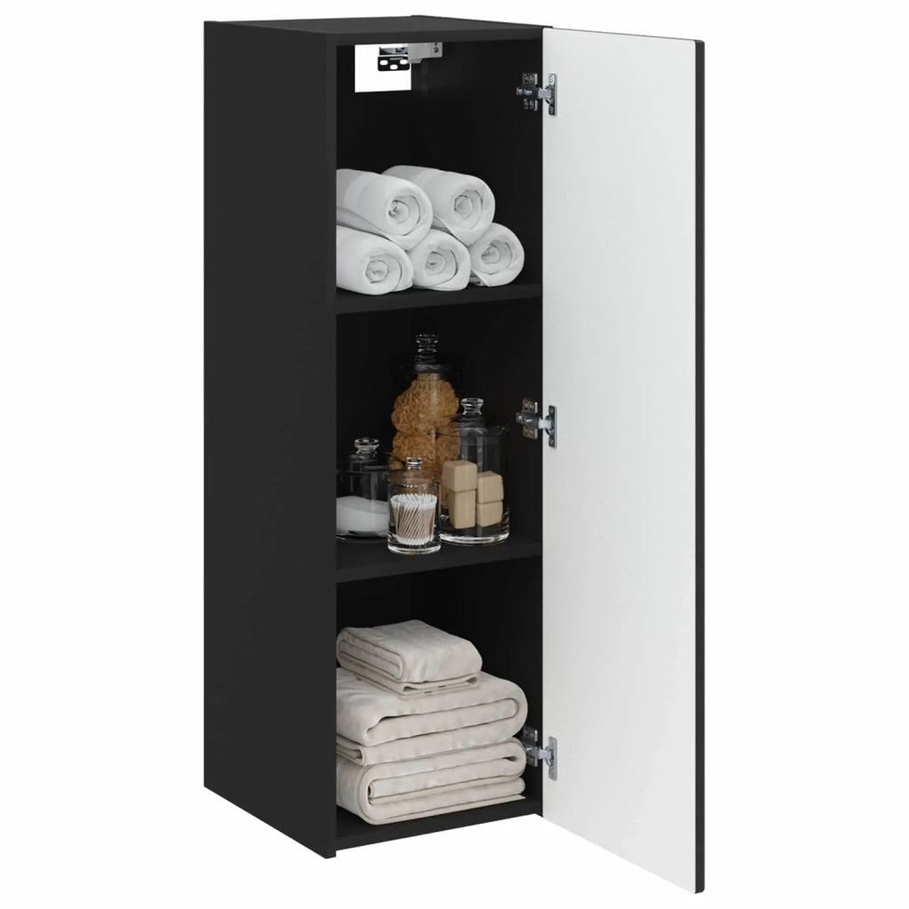Mobiletto da Bagno | Armadio da bagno a Muro Nero 33 x 34,5 x 100 cm