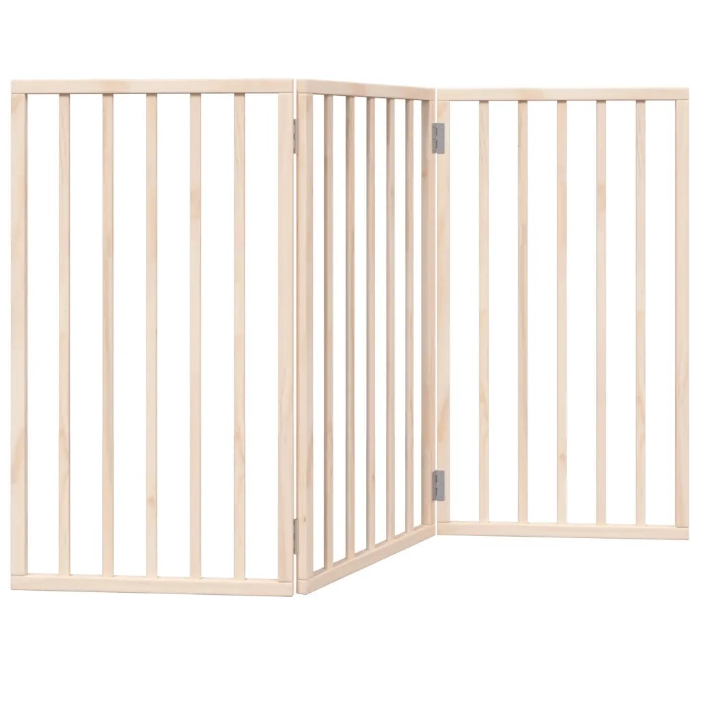 Cancelletto per cani pieghevole a 3 pannelli 150 cm in legno di pioppo 352174