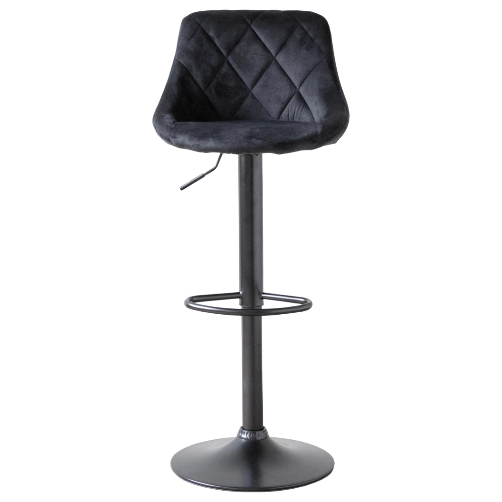 Set di 2 sgabelli da bar in velluto nero ROBIN