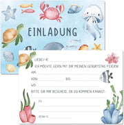 Carte di auguri per bambini da 13 pezzi con involucchi personalizzati (oceano)