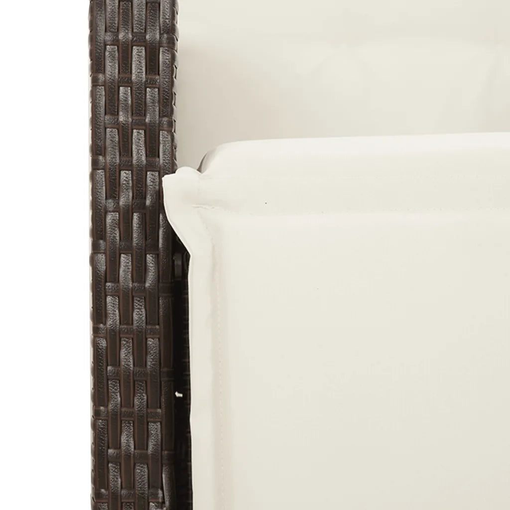 Set Bistr¨° da Giardino 3 pz | Set Salotto da Giardino con Cuscini in Polyrattan Marrone