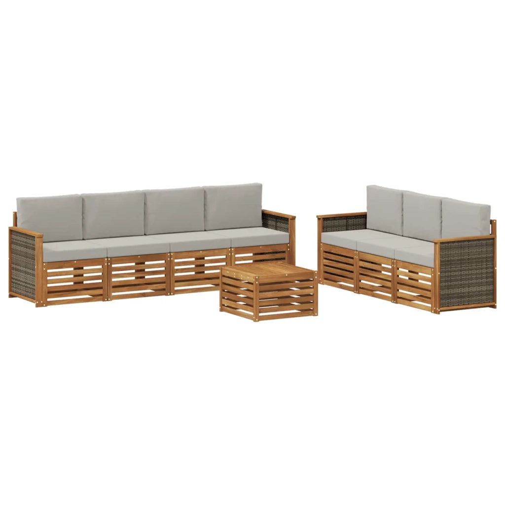 Set divani 8 pz Legno di Acacia Massello 3384107