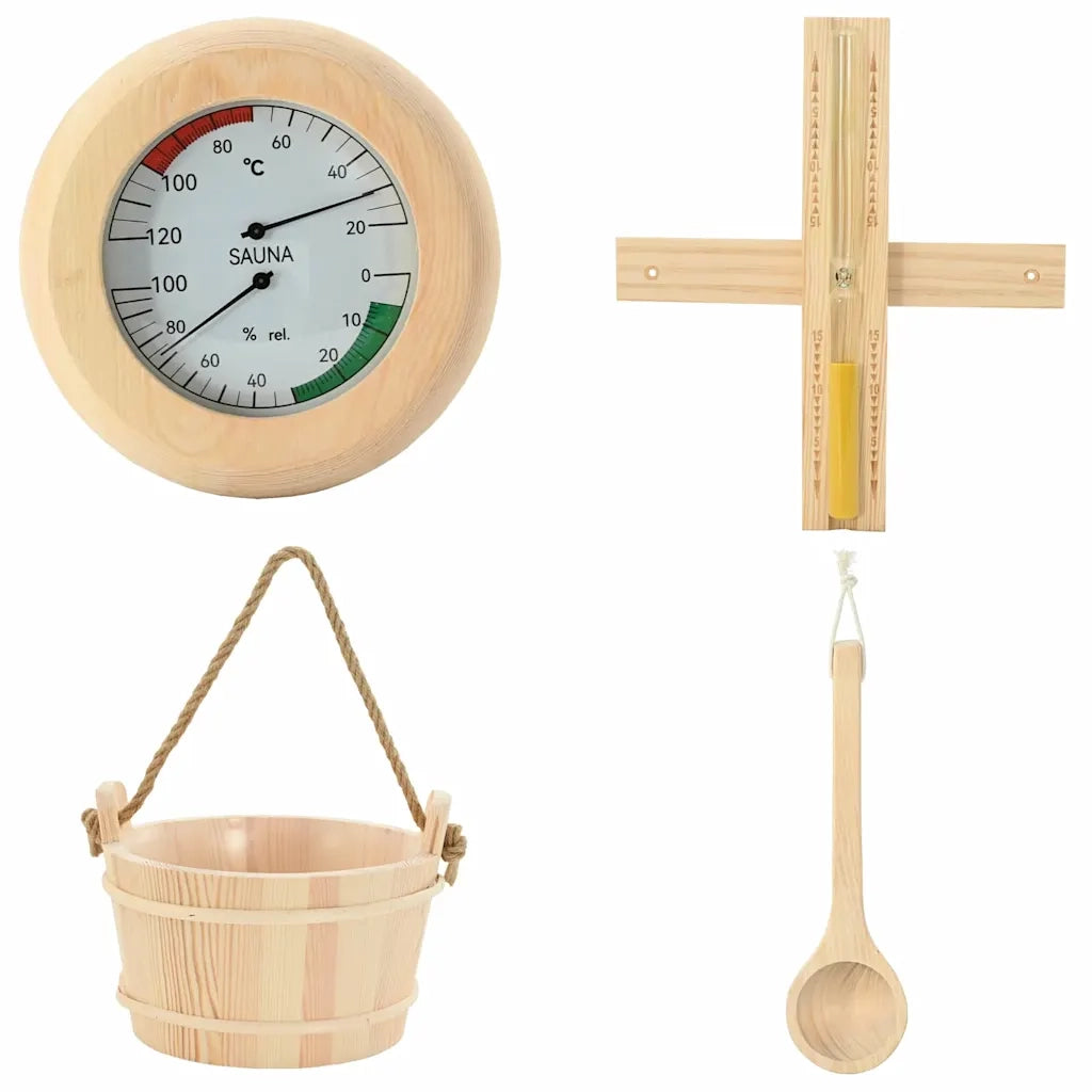 Set di Accessori per Sauna 4 pz Marrone CFW9195532