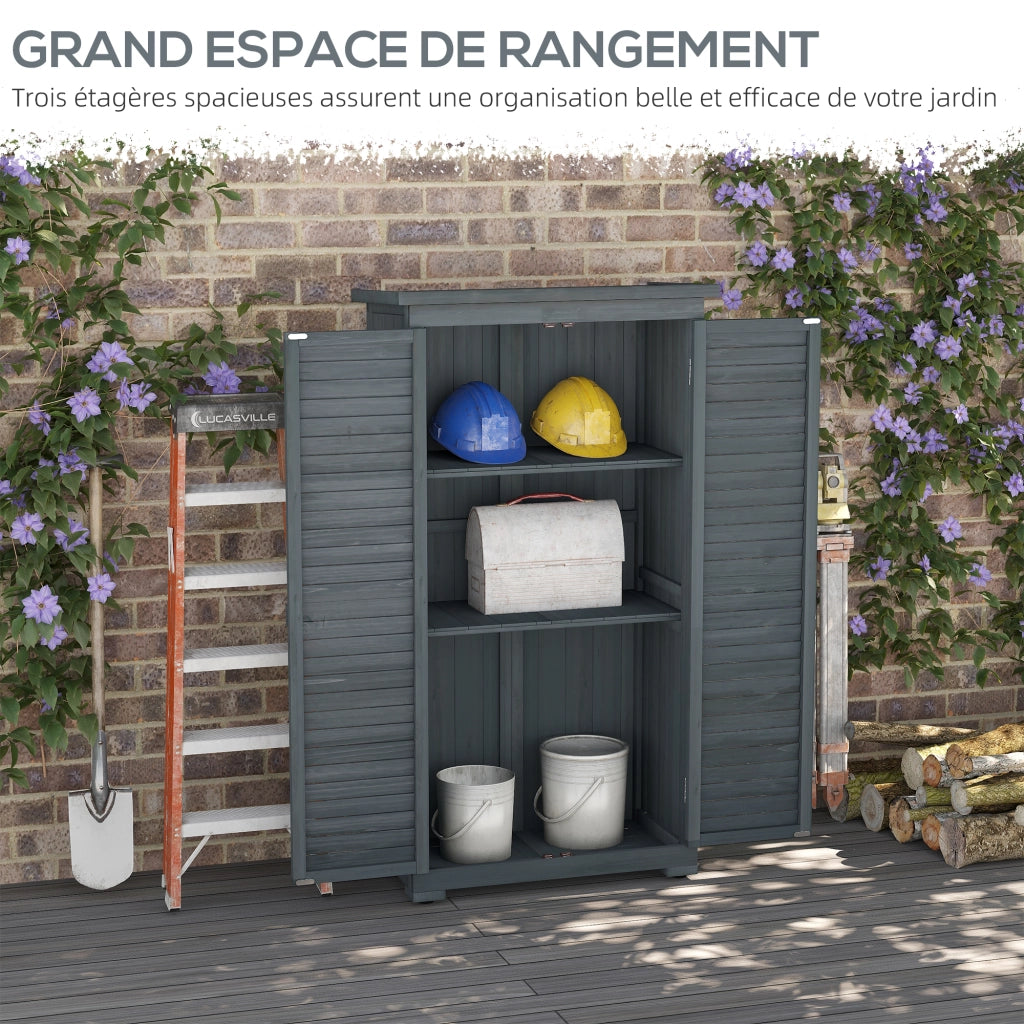 Armadio da giardino in legno ¨C Minimal ¨C grigio 87x47x160