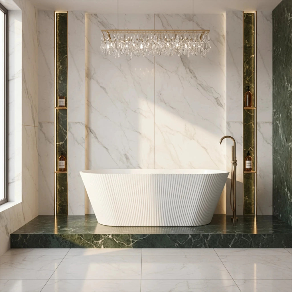 Vasca Da Bagno Freestanding In Acrilico Ofelia 170 Copritappo nero
