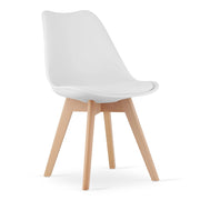 Sedia Valora RIKX bianca con cuscino e gambe in legno x1