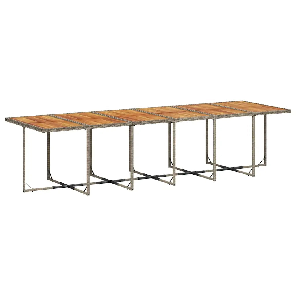 Set da Pranzo da Giardino 17pz con Cuscini Grigio in Polyrattan 3278197