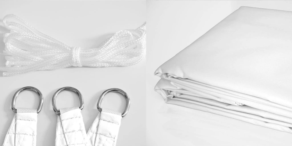 AIO FACTORY 5x5 m Vela Ombreggiante Impermeabile Nylon Bianco Ombra da Giardino