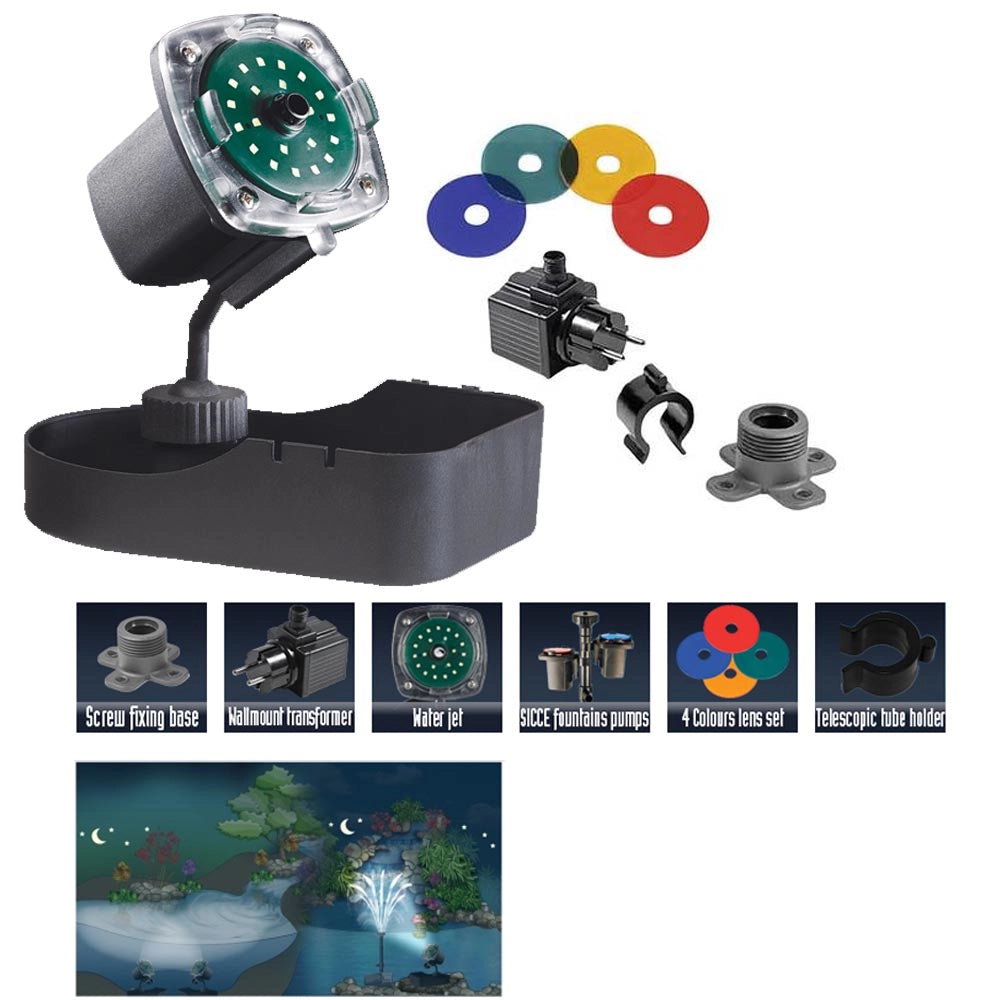 Multipack per laghetto pompa syncra pond 4.0 3500 litri/h + faretto nathur a led sommergibile